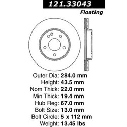 Stop Tech/ Power Slot Brake Rotor | 1994-1998 Mercedes-Benz C220, C280, C230 | Drilled Silver E-Coated | Designed For Performance And Durability