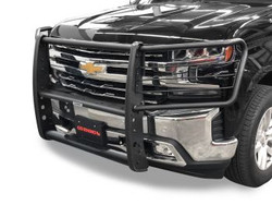 2022 Silverado 1500 Transform with Go Rhino 3100 Series StepGuard Grille Guard, Textured Black Steel | Modular Design, Built-In Step, No Drilling, 5 Yr Warranty