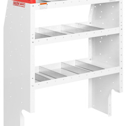 Maximize Van Storage Space | Weather Guard Van Shelf Unit | White Steel | Adjustable Shelves & Dividers