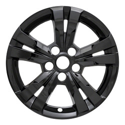 Fits 2010-2017 Chevrolet Equinox Coast To Coast Wheel Skin IWCIMP360BLK IMPOSTOR; 17 Inch; 5 Spokes; Snap-On; Painted; Gloss Black; ABS Plastic; Set Of 4