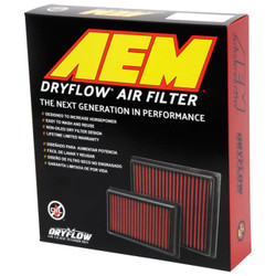 AEM Induction Air Filter 28-20385 Dryflow; Washable; Red; Non-Woven Synthetic; Panel