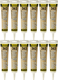 12x Accumetric Caulk Sealant 142257 BOSS 362; Acrylic; Paintable; Bright White; 5.5 Fluid Ounce Tube; Single