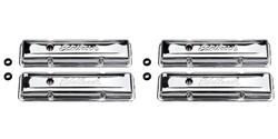 2x Edelbrock Signature Valve Cover | Chevy Small Block | Chrome Steel | Smooth Top | Set of 2