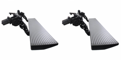 2x Go Rhino E-Board E1 Running Board | Aluminum Textured Black Lighted | Automatic Deploy and Retract | Integrated LED Lights