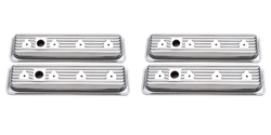 2x Edelbrock Signature Valve Cover | Chevy Small Block 262-400 | Low Profile Chrome Plated Steel Set of 2