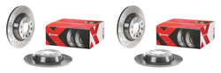 2x Brembo Brake Rotor 08A2021XC02 Xtra; Solid Cross Drilled; One Piece Design; Wheel Bolt Pattern 5 x 112 Millimeter; 159 Millimeter Hat Inside Diameter; 65 Millimeter Hub Diameter; Gray Cast Iron; Single