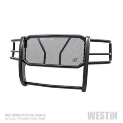 2015-2019 GMC Sierra HD | Heavy Duty Black Steel Grille Guard | Full Wraparound Wings, Bolt-On Mounting