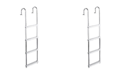 2x Easy Pontoon Boarding | GARELICK Dock Ladder | 4 Steps, Anodized Aluminum, Shur-Loc Catches