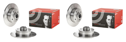 2x Brembo Brake Rotor 08500514C02 Solid; One Piece Design; Wheel Bolt Pattern 4 x 100 Millimeter; 121.4 Millimeter Hat Inside Diameter; 39.8 Millimeter Hub Diameter; Gray Cast Iron; Single