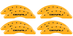 2x Upgrade Your GMC Sierra 2500 HD | MGP Caliper Cover Set Of 4 | Yellow Denali Logo | Easy Install