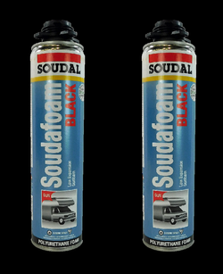 2x Soudal Black Gun Foam Sealant | Fill Gaps/Cracks in RV/Pipes/Vents | Low Expansion | 8 Min Tack Free | High Yield