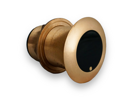 Si-Tex Transducer BT70L300-12 Echonautics; Thru-Hull Mount With 12 Degree Tilted Element; Low Profile; 45 To 75 kHz CHIRP Low Frequency; 300 Watt Power; 26 Foot Cable; Bronze; For Depth And Temperature; With Echonautics Connector