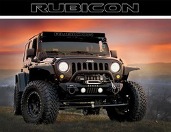 Exciting Rubicon Text Light Bar Cover | AeroX Industries 52 Inch, Polycarbonate, Black