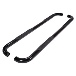 Enhance Your F-150 with TFX Round Tube Side Steps | 3 Inch Black Steel Bars, No Drill Install, Slip-Resistant Pads