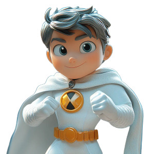 White Disney Superhero Vinyl Car Decal Sticker – Waterproof & UV-Resistant 8"