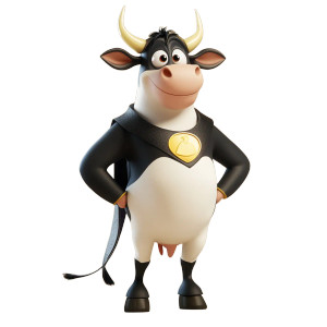 Superhero Cow Vinyl Car Decal Sticker – Waterproof & UV-Resistant 8" Superhero Cow Vinyl Car Decal Sticker – Waterproof & UV-Resistant 8"