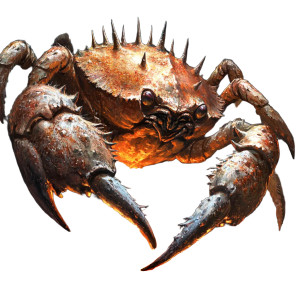 Molten Spiked Crab Vinyl Car Decal Sticker – Waterproof & UV-Resistant 8"