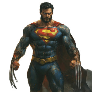 Wolverine-Superman Fusion Vinyl Car Decal Sticker – Waterproof & UV-Resistant 8"