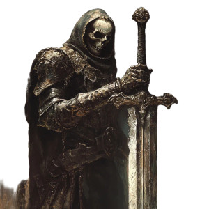 Obsidian Sword Knight Vinyl Car Decal Sticker – Waterproof & UV-Resistant 8"