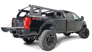 Fab Fours Bed Cargo Rack | 700lb Capacity | Matte Black Steel | Integrated Roof Step
