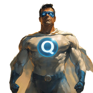 Superhero With Q Vinyl Car Decal Sticker – Waterproof & UV-Resistant 8"