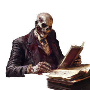 Zombified Victorian Writer Vinyl Car Decal Sticker – Waterproof & UV-Resistant 8"