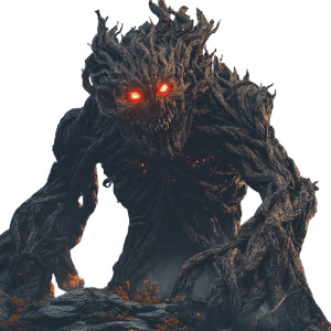 Elemental Wood Monster Vinyl Car Decal Sticker – Waterproof & UV-Resistant 8"