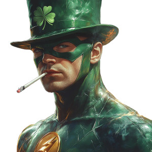 Green Flash Leprechaun Vinyl Car Decal Sticker – Waterproof & UV-Resistant 8"