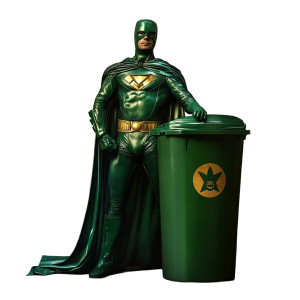 Green Dustbin Hero Vinyl Car Decal Sticker – Waterproof & UV-Resistant 8"