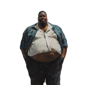 Fat Black Man Vinyl Car Decal Sticker – Waterproof & UV-Resistant 8"