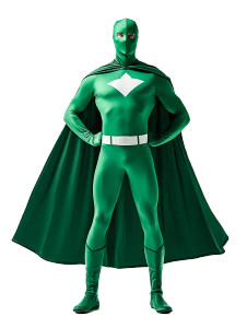 Green Superhero Outfit Vinyl Car Decal Sticker – Waterproof & UV-Resistant 8"