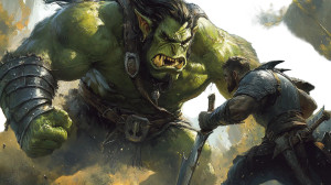 Orc Vs Warrior Vinyl Car Decal Sticker – Waterproof & UV-Resistant 8"