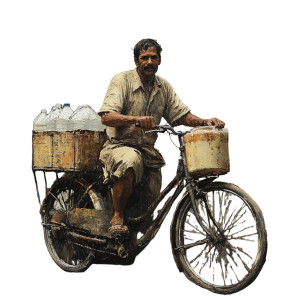 Milkman On Bicycle Vinyl Car Decal Sticker – Waterproof & UV-Resistant 8"