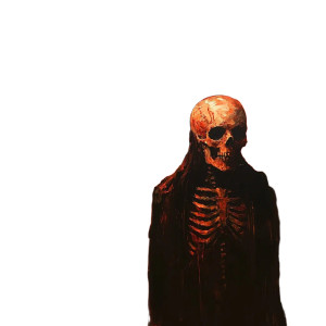 Eerie Baroque Skeleton Vinyl Car Decal Sticker – Waterproof & UV-Resistant 8"