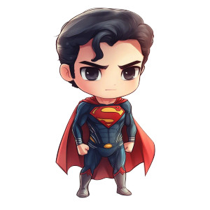 Chibi Superman V3 Vinyl Car Decal Sticker – Waterproof & UV-Resistant 8"