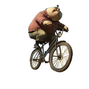 Gordo En Bicicleta Vinyl Car Decal Sticker – Waterproof & UV-Resistant 8"