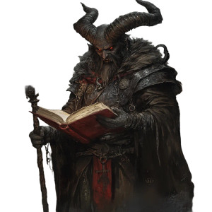 Krampus Tiefling Cleric Vinyl Car Decal Sticker – Waterproof & UV-Resistant 8"