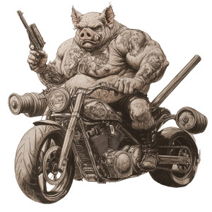 Tattooed Warpig Biker Vinyl Car Decal Sticker – Waterproof & UV-Resistant 8" Tattooed Warpig Biker Vinyl Car Decal Sticker – Waterproof & UV-Resistant 8"