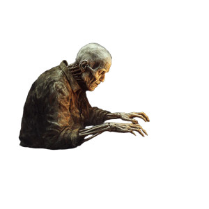 Elderly Author Typing Vinyl Car Decal Sticker – Waterproof & UV-Resistant 8"