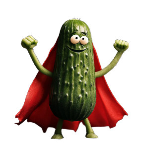 Cucumber Superhero Vinyl Car Decal Sticker – Waterproof & UV-Resistant 8"