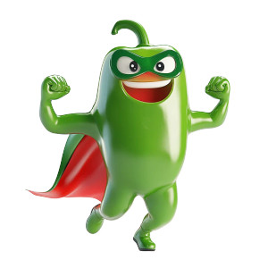 Superhero Green Pepper Vinyl Car Decal Sticker – Waterproof & UV-Resistant 8"
