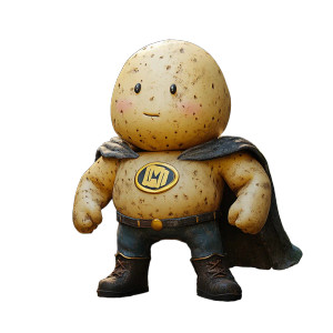 Superhero Potato V2 Vinyl Car Decal Sticker – Waterproof & UV-Resistant 8"