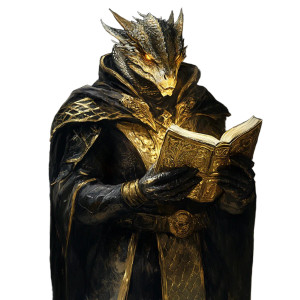 Gold Dragonborn Warlock Vinyl Car Decal Sticker – Waterproof & UV-Resistant 8"