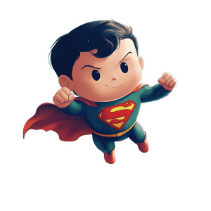 Cute Superman Poster Vinyl Car Decal Sticker – Waterproof & UV-Resistant 8"