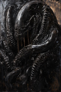 Biomechanical Dark Art Vinyl Car Decal Sticker – Waterproof & UV-Resistant 8"