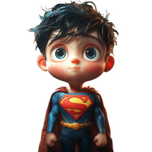 Cute Supermen Chibi Vinyl Car Decal Sticker – Waterproof & UV-Resistant 8"