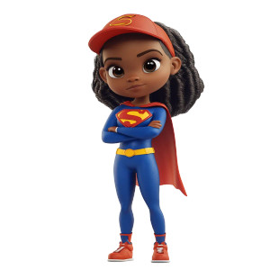 Pixar African Superman Girl Vinyl Car Decal Sticker – Waterproof & UV-Resistant 8" Pixar African Superman Girl Vinyl Car Decal Sticker – Waterproof & UV-Resistant 8"
