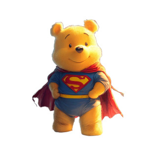 Superman Pooh Vinyl Car Decal Sticker – Waterproof & UV-Resistant 8"