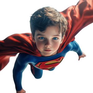 Brave Superman Boy Vinyl Car Decal Sticker – Waterproof & UV-Resistant 8"