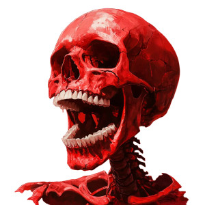 Red Skeleton Vinyl Car Decal Sticker – Waterproof & UV-Resistant 8"